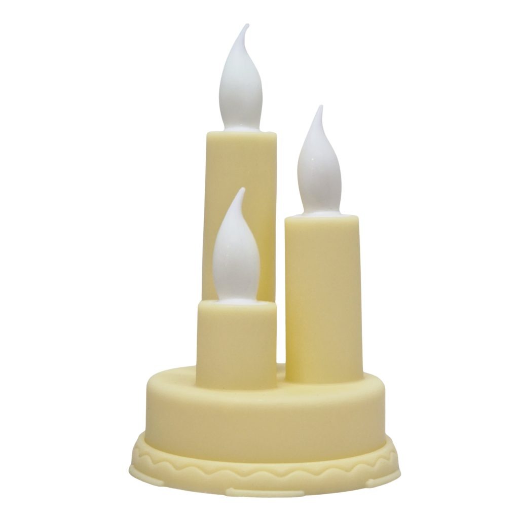 Świeca LED wkład do zniczy Kost TRIO ecru 14cm