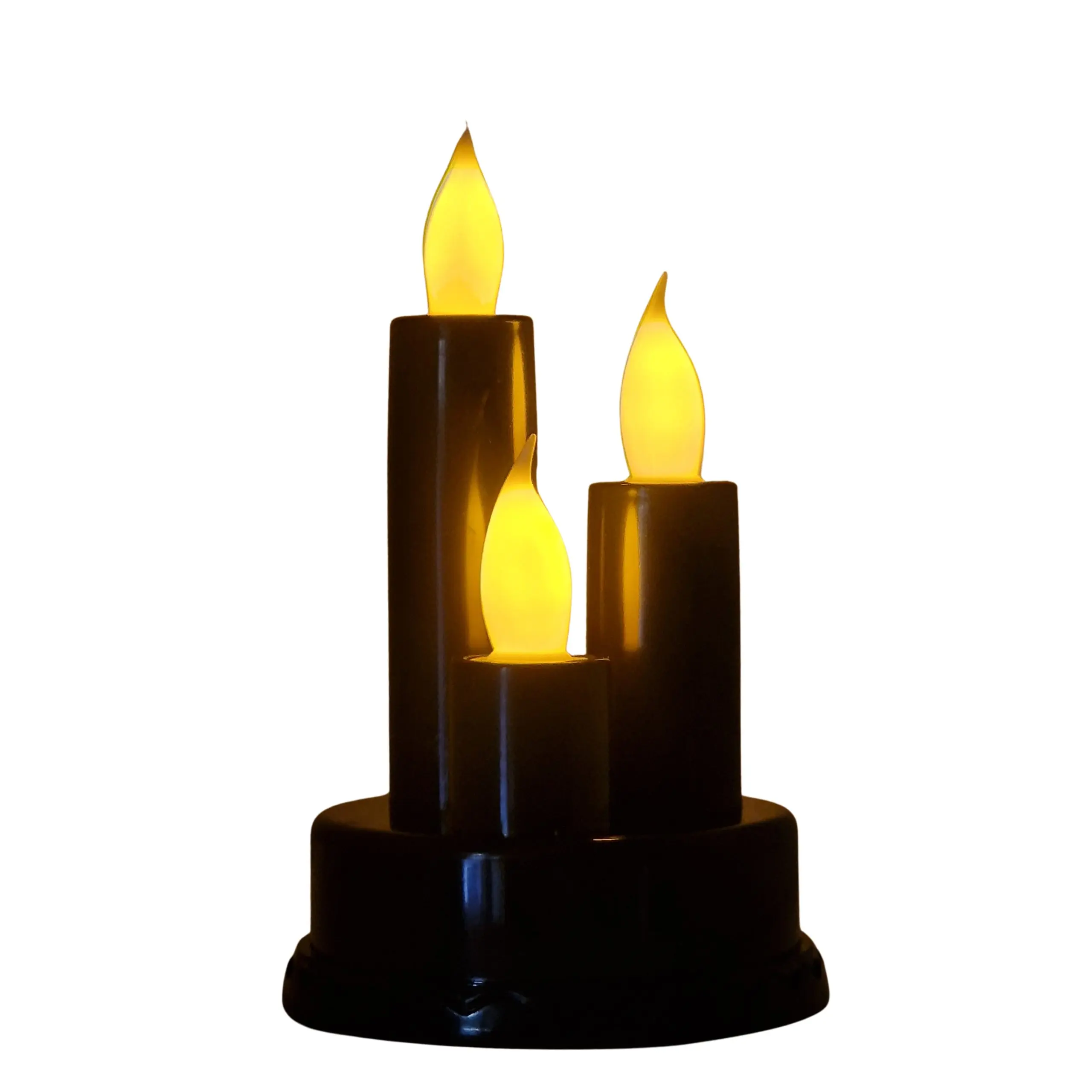Świeca LED wkład do zniczy Kost TRIO czarny 14cm - obrazek 2