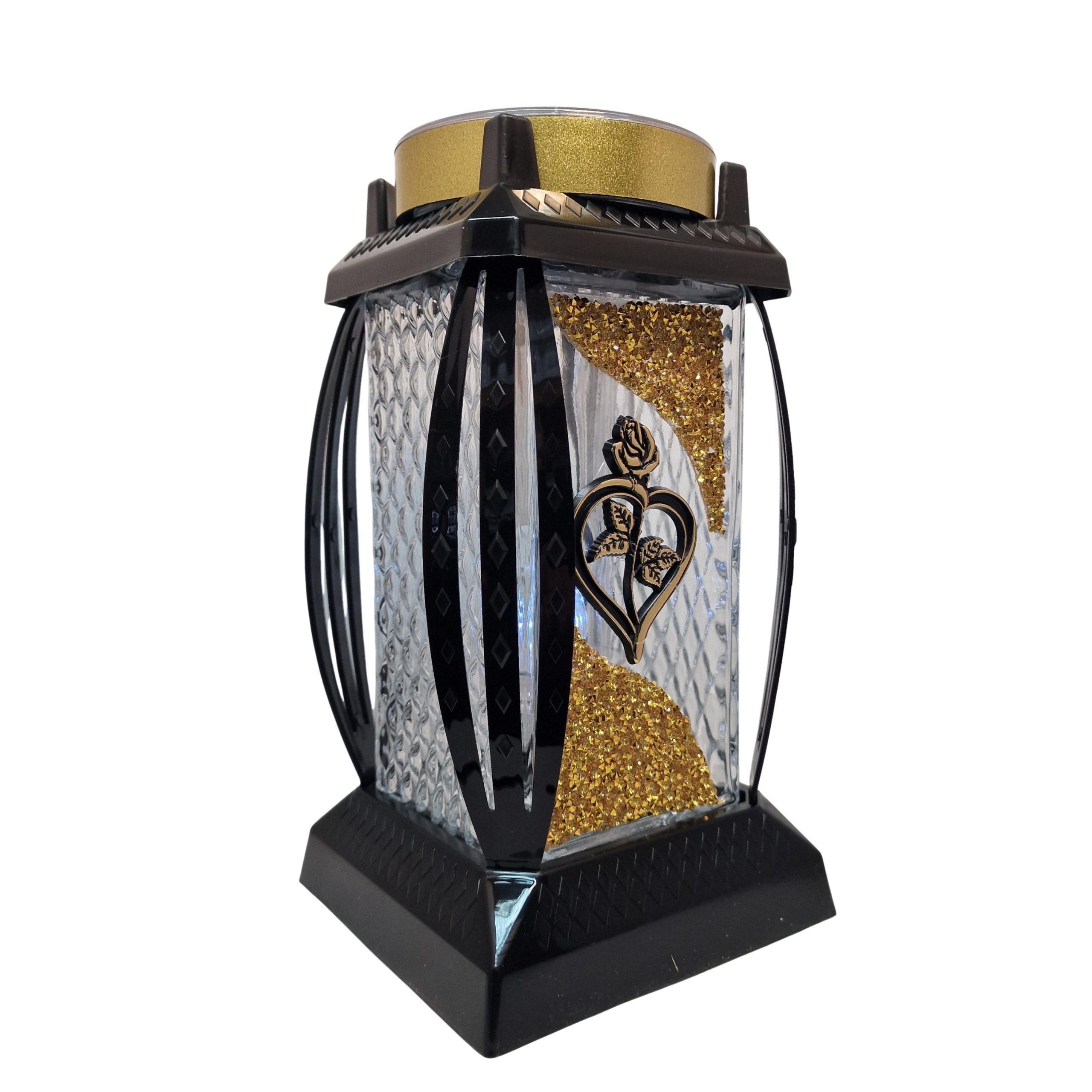 Znicz lampion solarny kapliczka PRIMA VERA | Elegancki | serce róża - obrazek 2