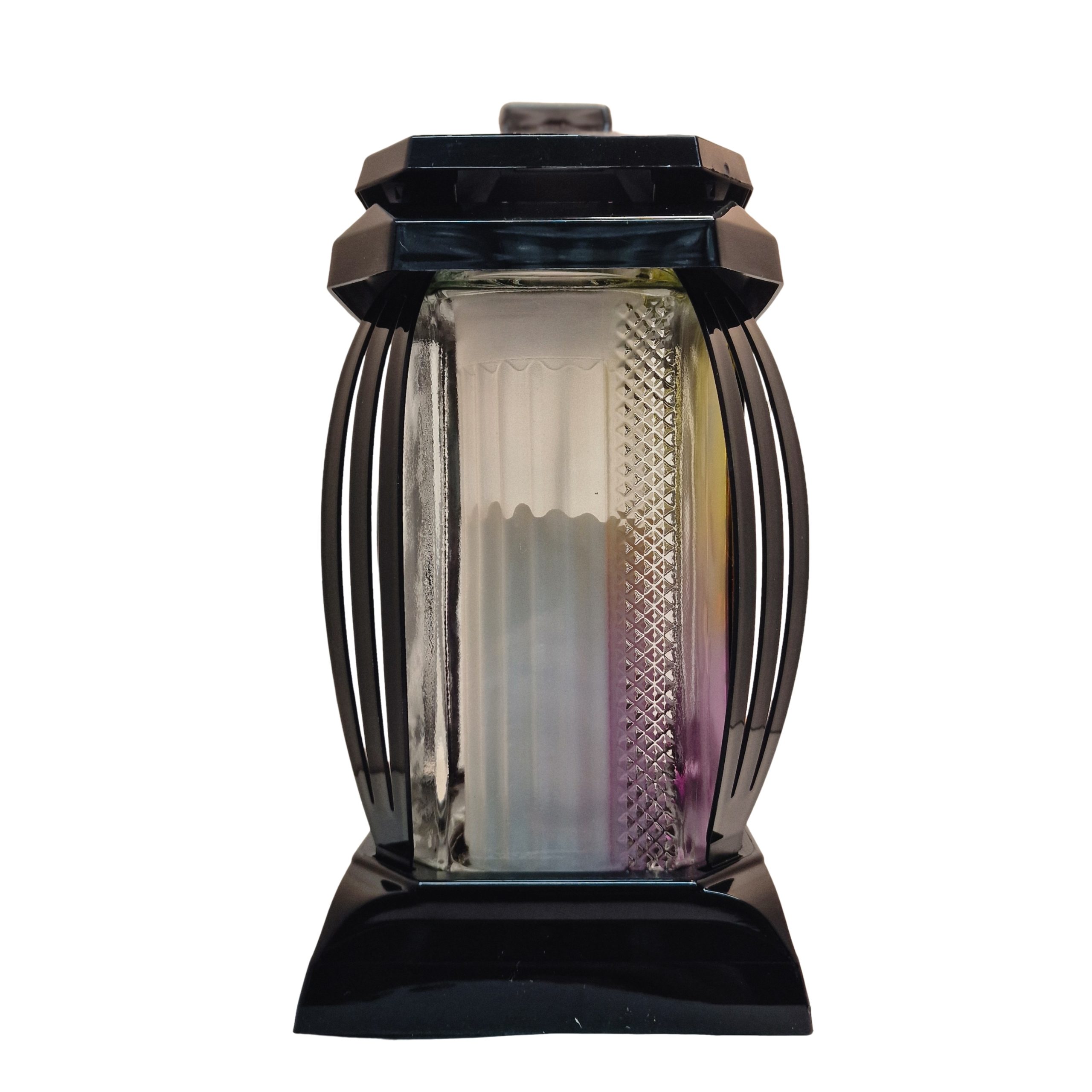 Znicz lampion kapliczka PRIMA1 | 24 cm | witraż fiolet | zdobienie | ELEGANCKI - obrazek 2