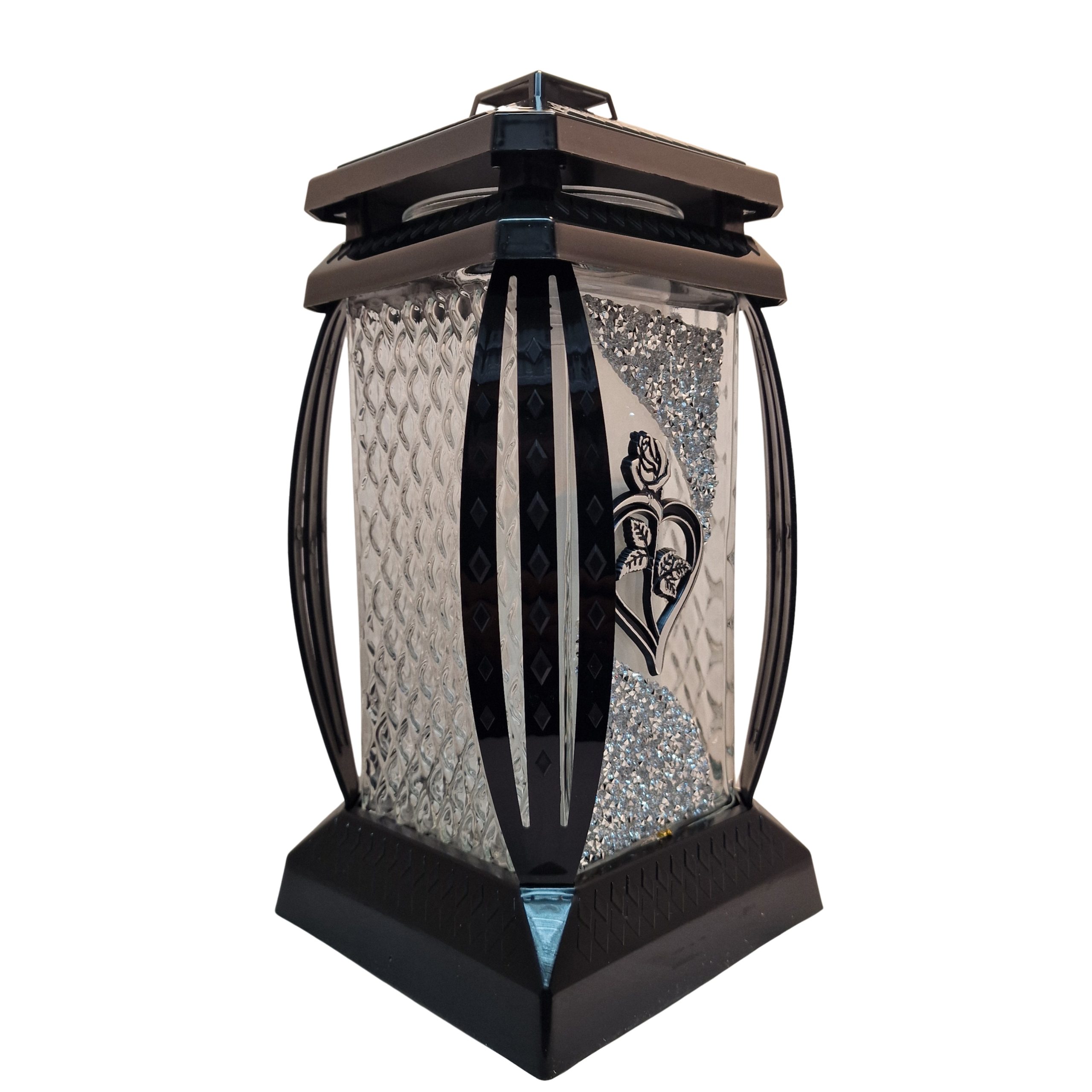 Znicz lampion kapliczka PRIMA VERA | Elegancki | serce z różą | kryształki - obrazek 2