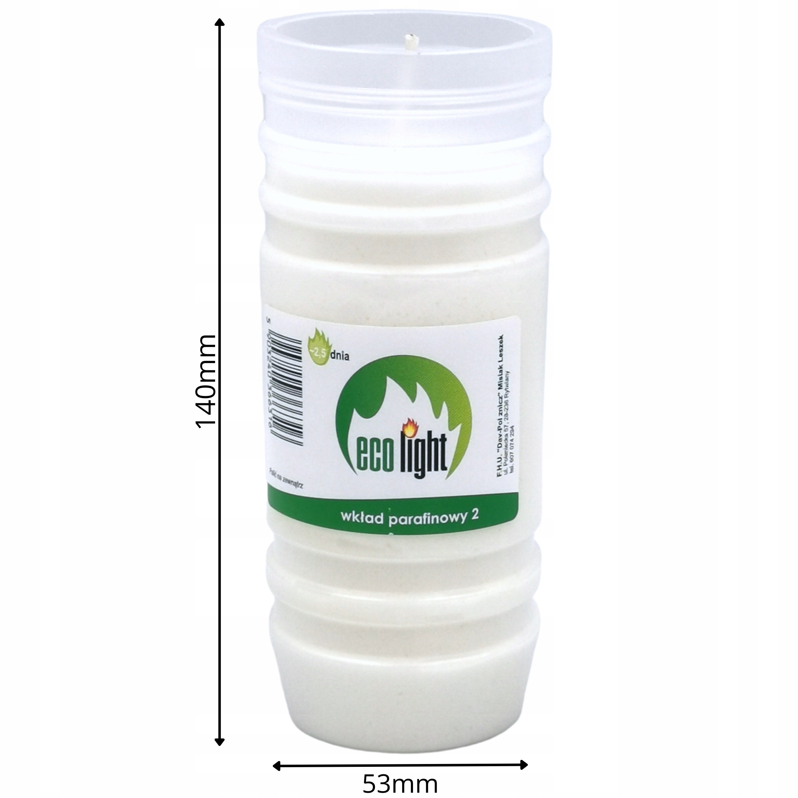 Wkład parafinowy do zniczy Ecolight2 14 cm | 20 sztuk | zgrzewka | - obrazek 3