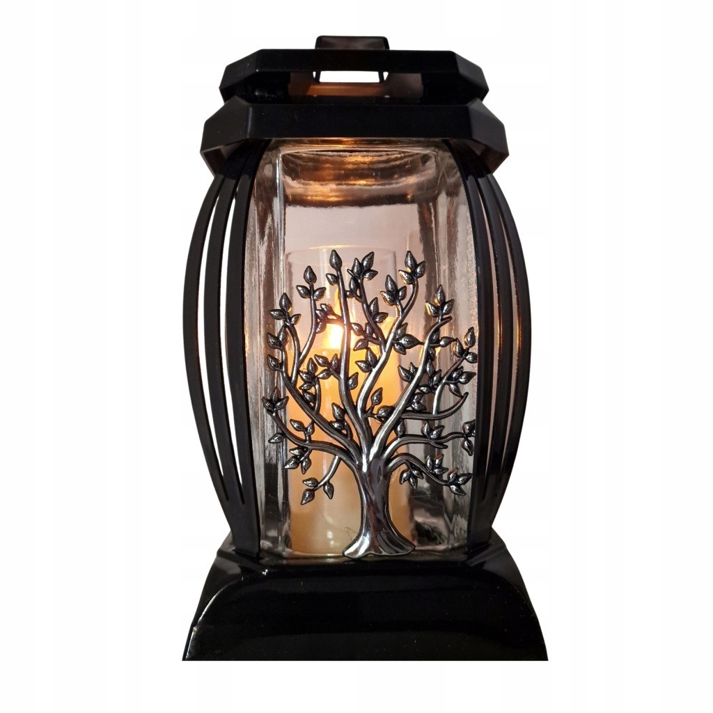 Znicz Kapliczka 24 cm CZARNY | Srebrne Drzewko |Elegancki Lampion - obrazek 3