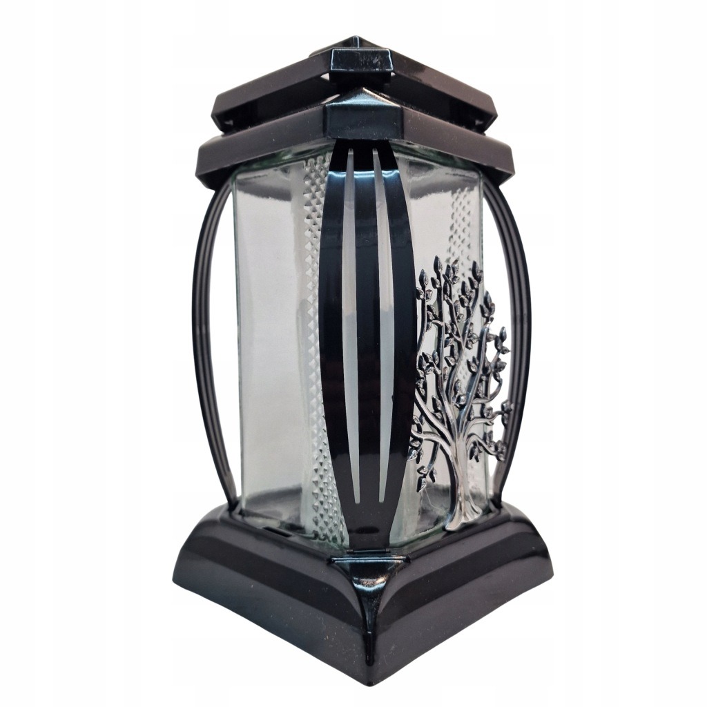 Znicz Kapliczka 24 cm CZARNY | Srebrne Drzewko |Elegancki Lampion - obrazek 4