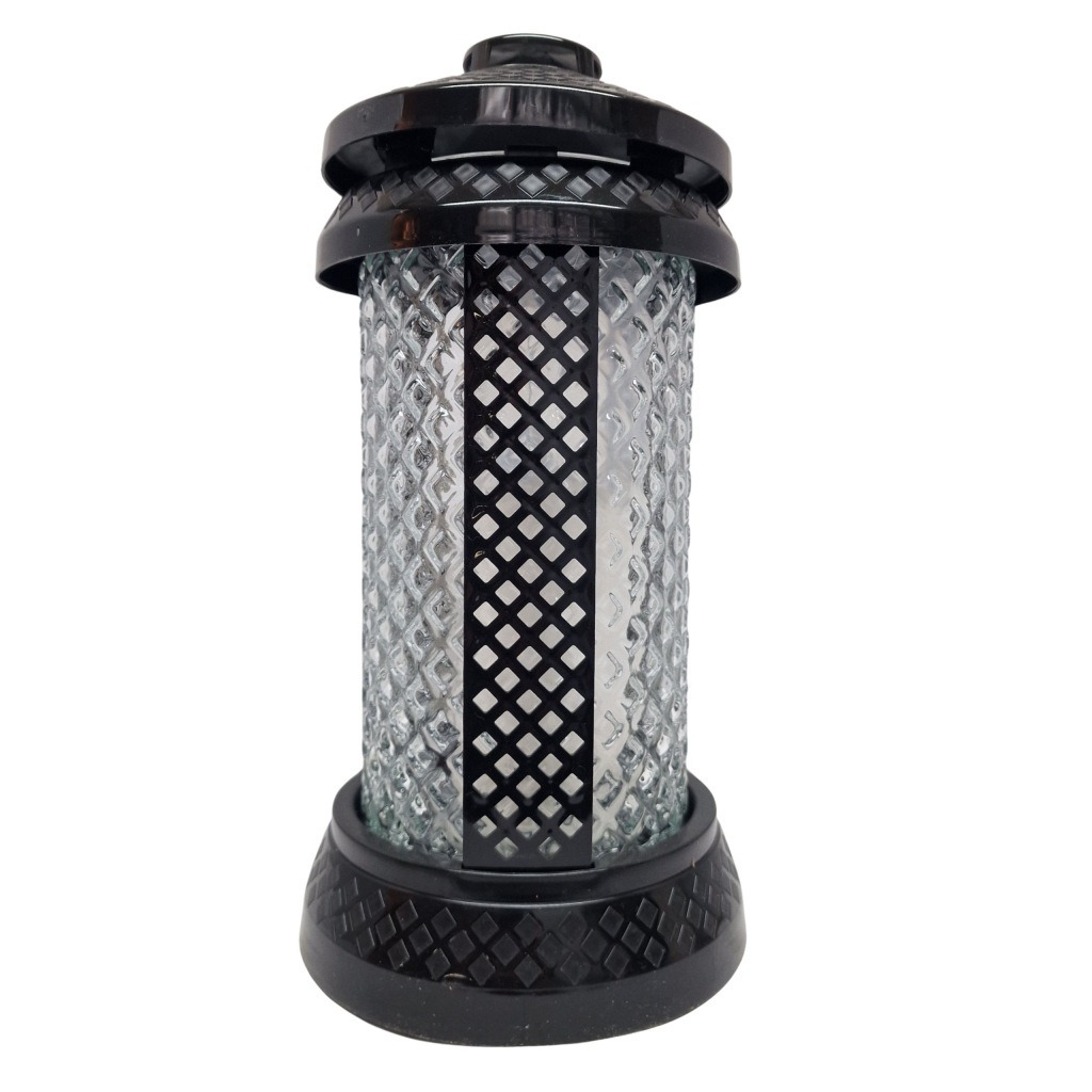 Znicz Lampion PRIMA DONNA Czarny z Krzyżem Srebrnym | Duży Elegancki - obrazek 2