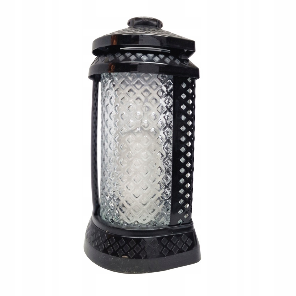 Znicz Lampion PRIMA DONNA Czarny z Krzyżem Srebrnym | Duży Elegancki - obrazek 3