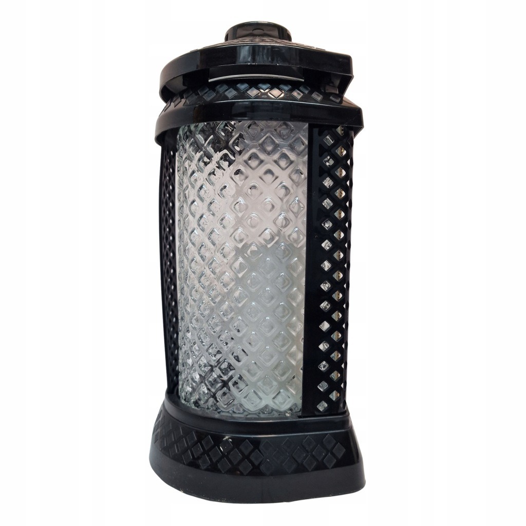 Znicz Lampion PRIMA DONNA Czarny z Krzyżem Złotym | Duży Elegancki - obrazek 2