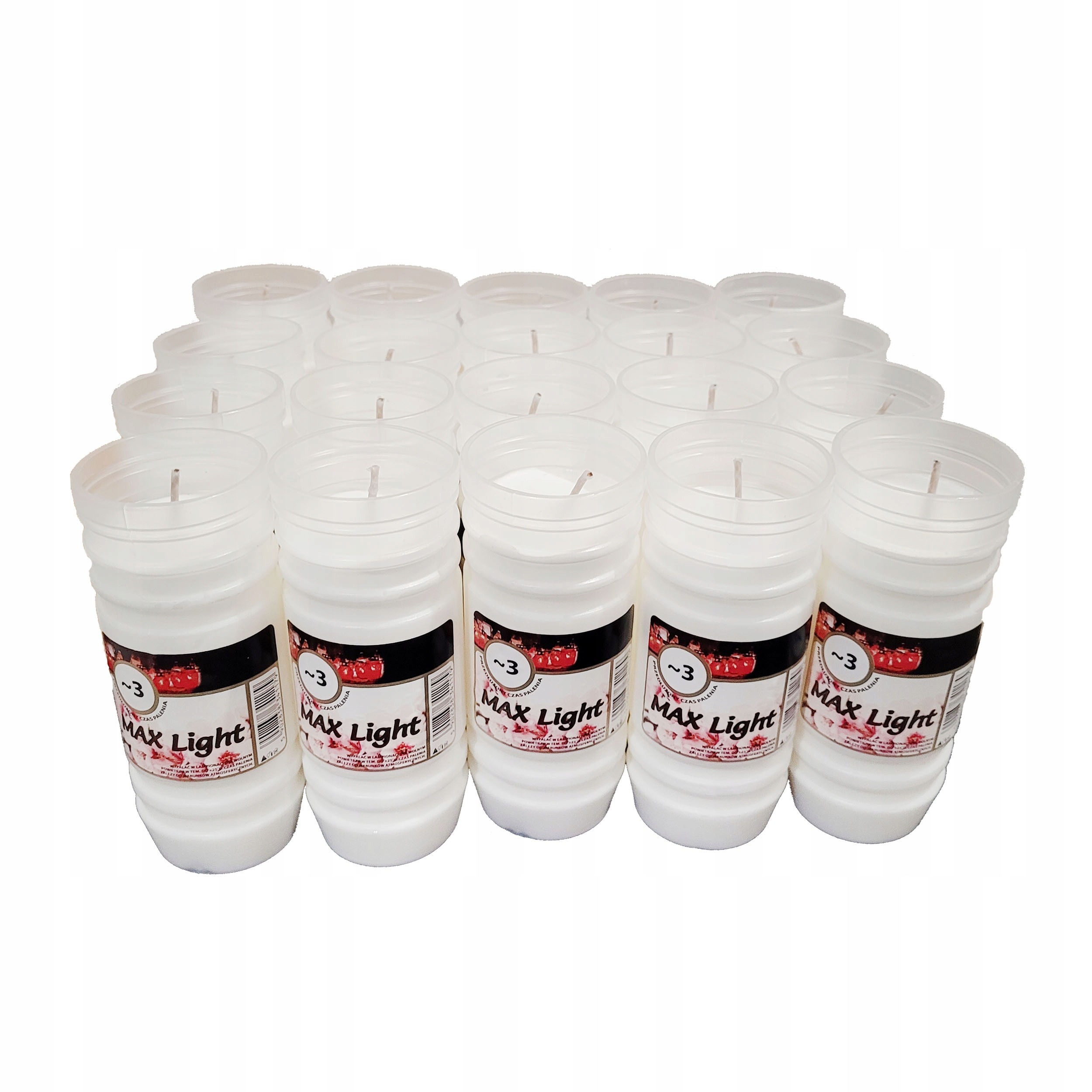 20 x Wkład Olejowy do Zniczy MAX Light 3-Dniowy|13,6 cm| zgrzewka |