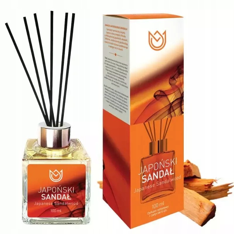 Elegancki Dyfuzor Zapachowy 100 ml | Patyczki Zapachowe | Japoński sandał